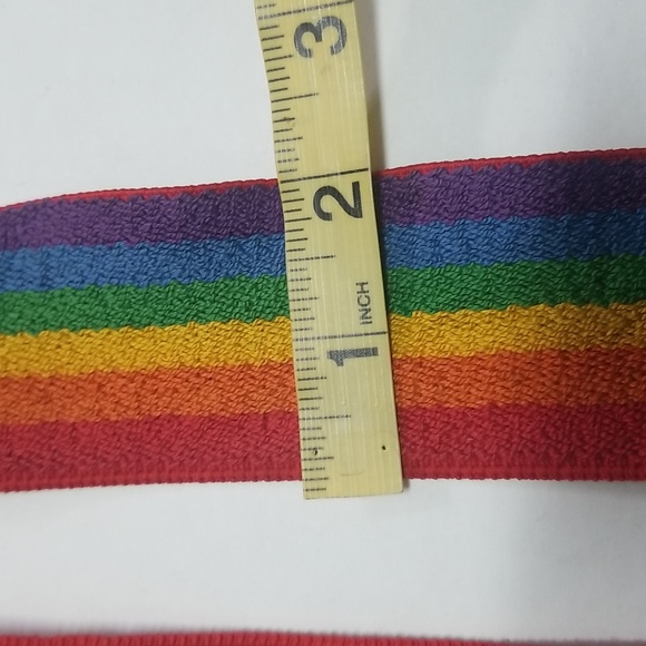 Vintage Y2K Rainbow Suspenders LGBTQ Pride Month festival Hippie retro 70's - Picture 8 of 11
